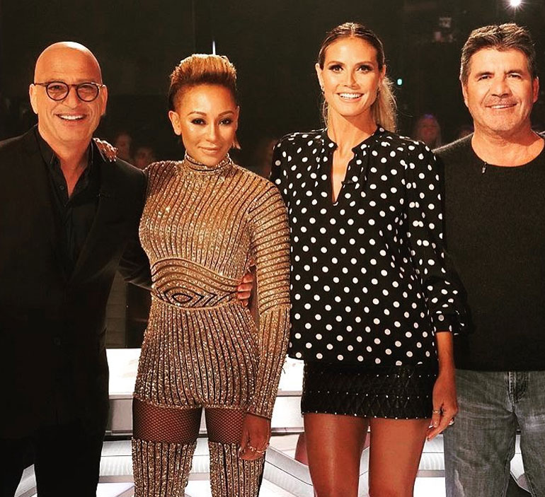 Heidi Klum, Simon Cowell, Mel B ja Howie Mandelin
