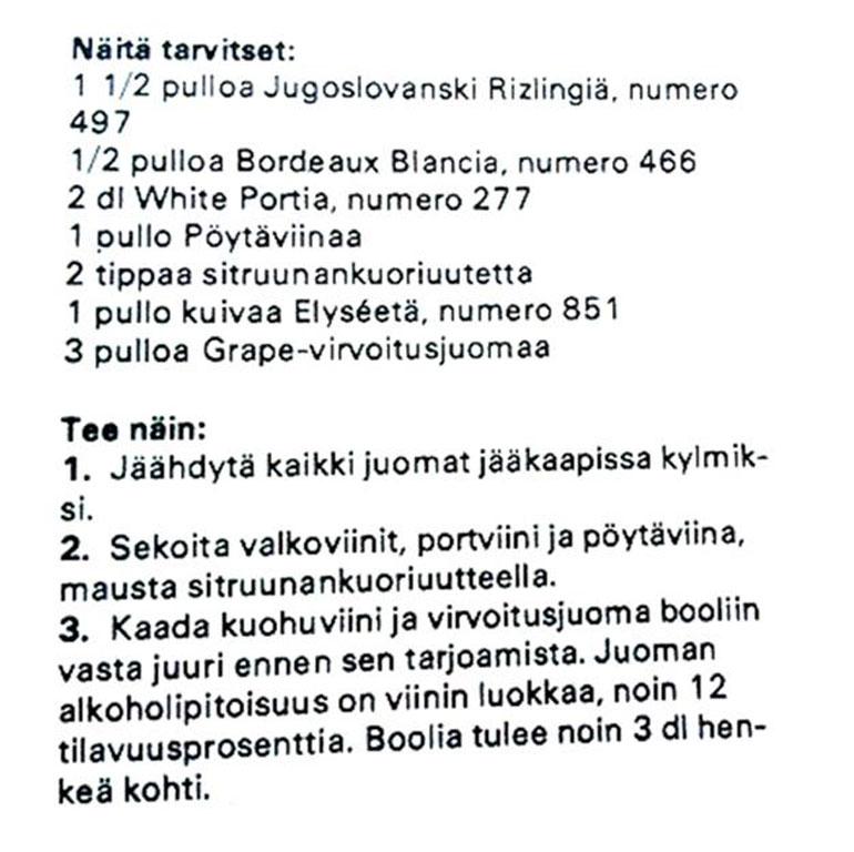 Linnan booli -resepti