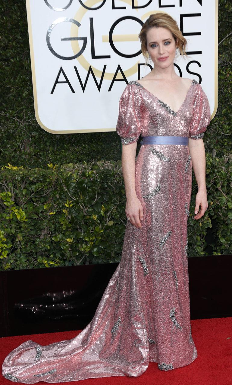 The Crown -sarjasta parhaan naispääosan Golden Globen draamasarjassa voittanut Claire Foy, 32, edusti Erdemin puvussa.