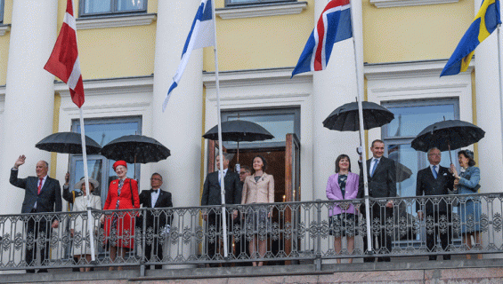 Pohjoismaiden päävaltiomiehet vierailulla Suomessa 1.6.